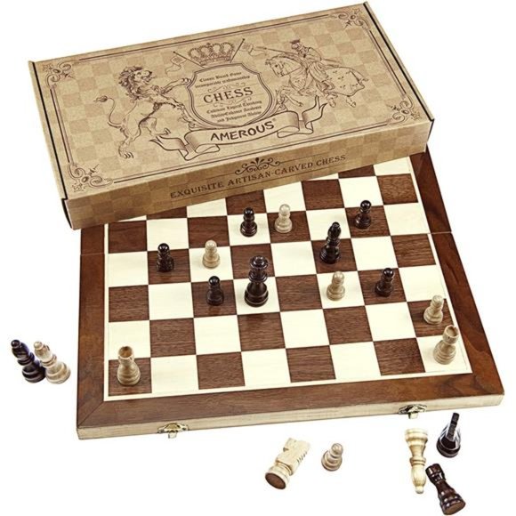 Chess Set, 15"x15" Folding Magnetic Wooden Standard Chess Game Board Set - Picture 6 of 7
